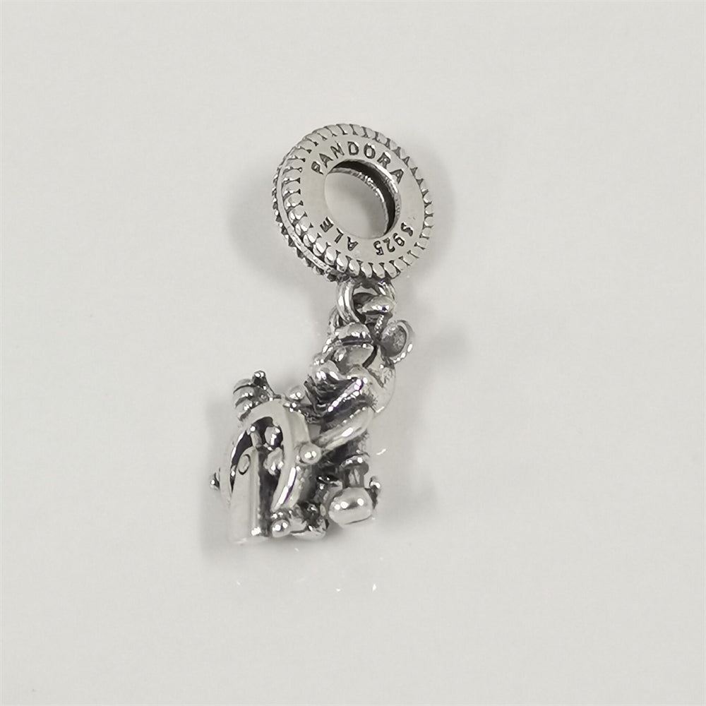 925 Sterling Silver Cartoon Character Beaded Chain Charm for DIY Bracelets