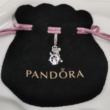 925 Sterling Silver Cartoon Character Beaded Chain Charm for DIY Bracelets