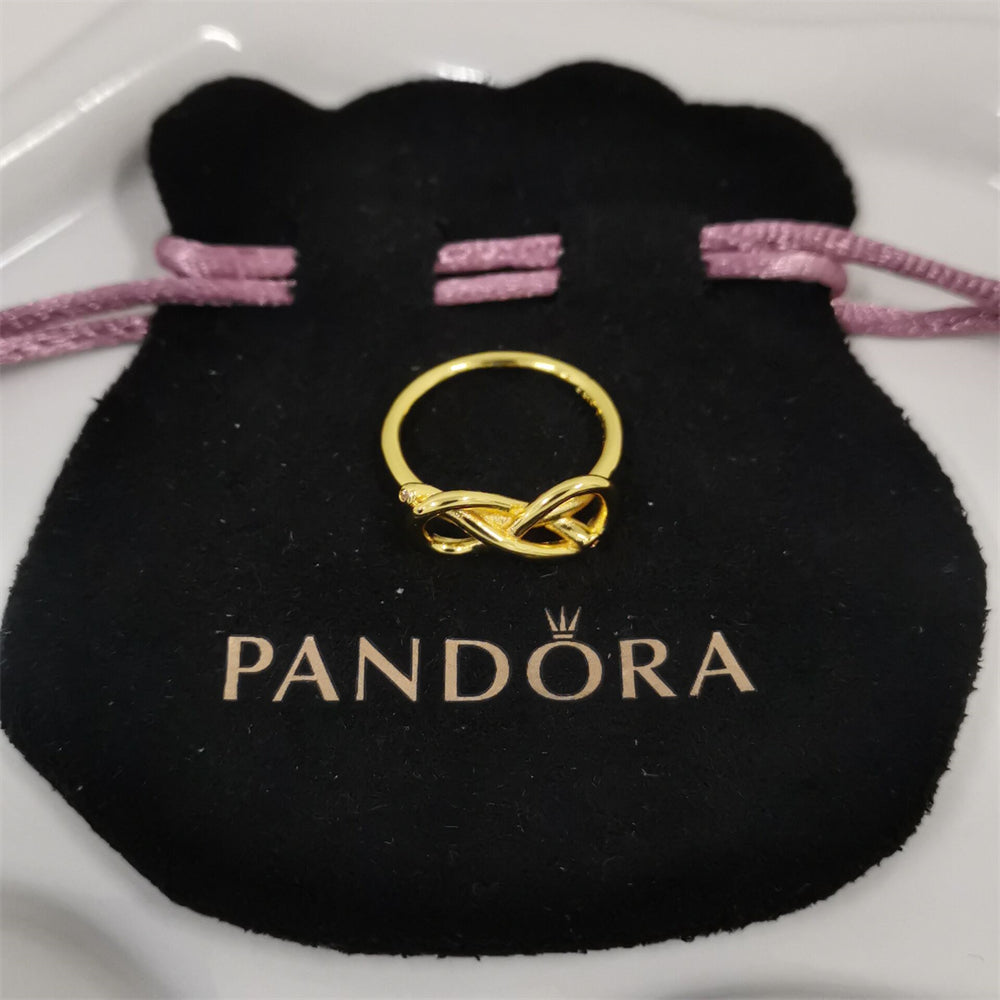 Authentic Pandora Infinity Knot Ring – 14k Gold-Plated Sterling Silver