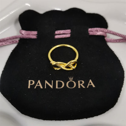 Authentic Pandora Infinity Knot Ring – 14k Gold-Plated Sterling Silver