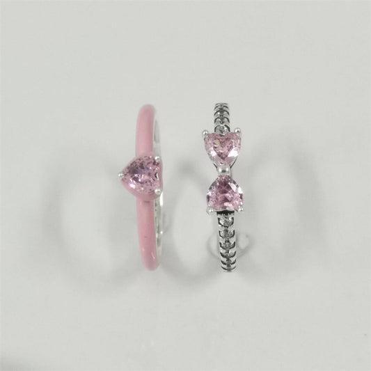 Pandora Think Pink Ring Set – Elegant Stacking Rings with a Feminine Touch