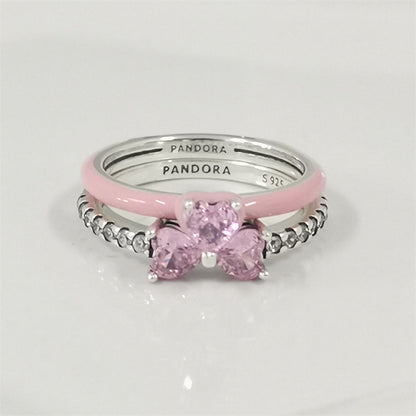 Pandora Think Pink Ring Set – Elegant Stacking Rings with a Feminine Touch