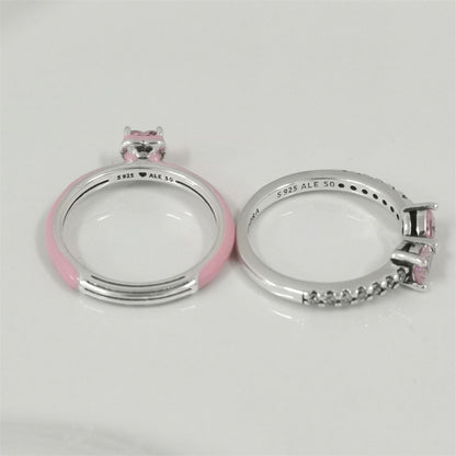 Pandora Think Pink Ring Set – Elegant Stacking Rings with a Feminine Touch