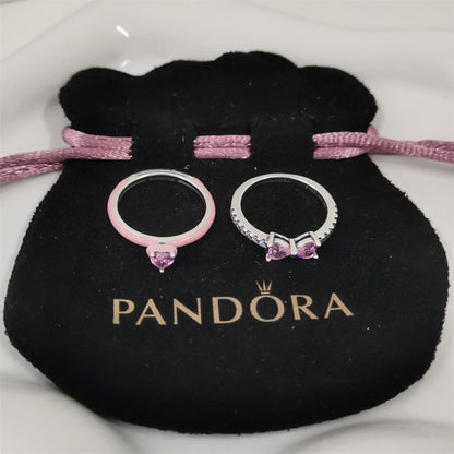 Pandora Think Pink Ring Set – Elegant Stacking Rings with a Feminine Touch