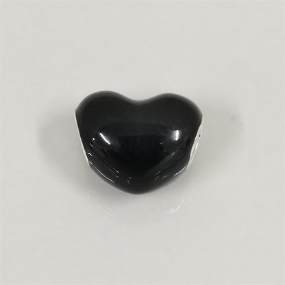 Pandora Multi-Color Metallic Heart Charm – Bold Love in Black, Blue, Sky & Green