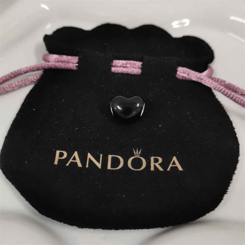Pandora Multi-Color Metallic Heart Charm – Bold Love in Black, Blue, Sky & Green