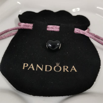Pandora Multi-Color Metallic Heart Charm – Bold Love in Black, Blue, Sky & Green