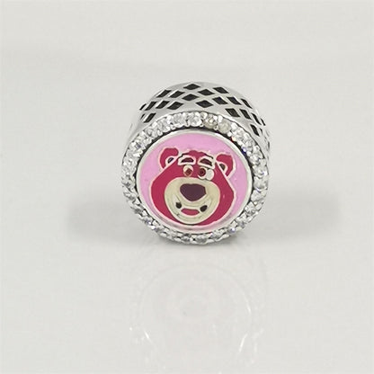 Authentic Pandora Strawberry Bear Charm – Sterling Silver & Enamel