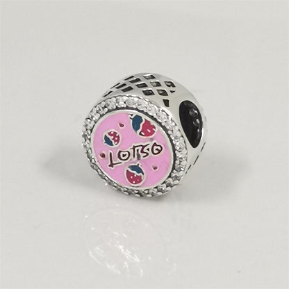 Authentic Pandora Strawberry Bear Charm – Sterling Silver & Enamel