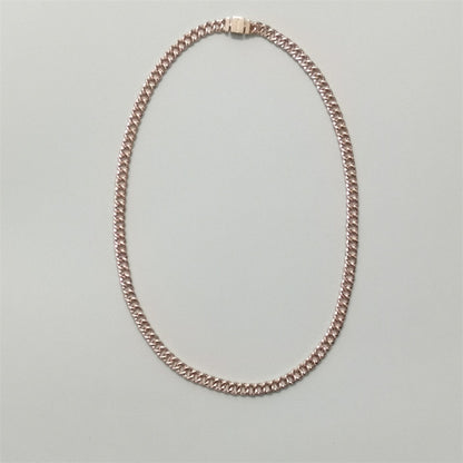Pandora Rose Gold Pavé Cuban Chain Necklace – Elegant Sparkle in a Bold Design