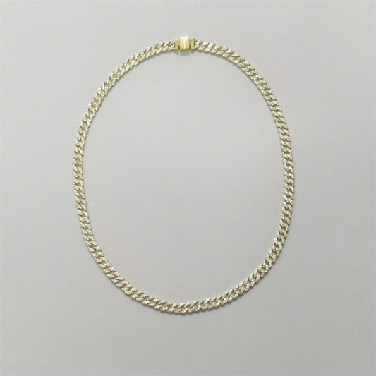 Pandora Golden Pavé Cuban Chain Necklace – Sparkling Statement Piece