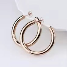 Oversized Gold Plated Hoop Earrings – Thick Round Stainless Steel Circle Jewelry for Women 2025 ✨ Brande Hub