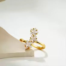 Elegant Star CZ Zircon Crystal Gold Ear Cuff No Piercing Clip Earrings for Women