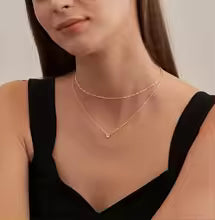 Elegant Diamond Layered Necklace for Women Gold Plated Sterling Silver Luxury Jewelry Gift
