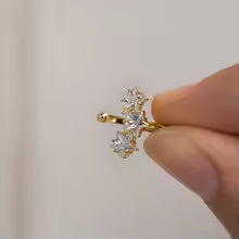Elegant Star CZ Zircon Crystal Gold Ear Cuff No Piercing Clip Earrings for Women