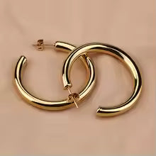 Oversized Gold Plated Hoop Earrings – Thick Round Stainless Steel Circle Jewelry for Women 2025 ✨ Brande Hub