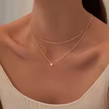 Elegant Diamond Layered Necklace for Women Gold Plated Sterling Silver Luxury Jewelry Gift