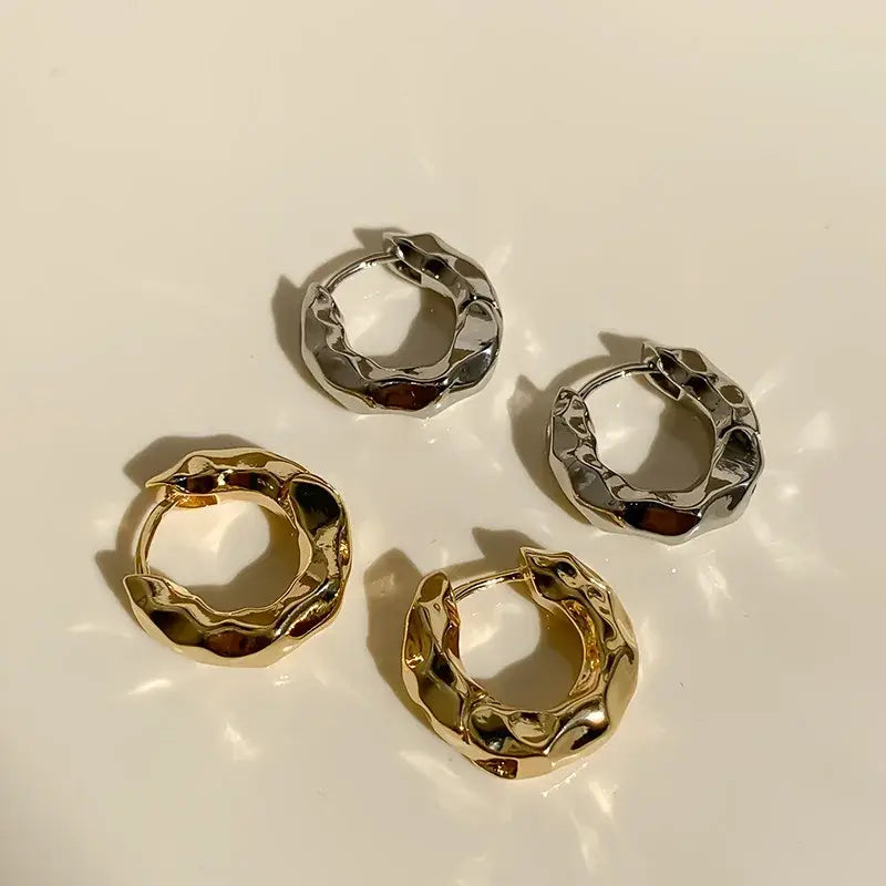 LATS Retro Geometric Hoop Earrings – Trendy Irregular Circle Earrings for Women