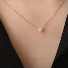925 Sterling Silver 14K Gold Plated Zircon Necklace Elegant Clavicle Chain for Women Wedding Jewelry