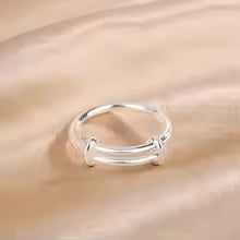 Vintage Adjustable 925 Sterling Silver Ring Antique Large Statement Jewelry Gift for Women