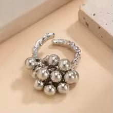 Creative Small Ball Open Ring Irregular Metal Punk Couple Jewelry for Women & Men