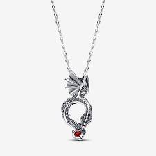 Pandora Game of Thrones Dragon Pendant Necklace – 45cm | Fantasy Jewelry | House Targaryen Inspired Gift
