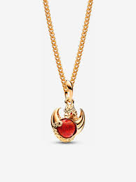Pandora Game of Thrones Dragon Fire Dangle Charm | Targaryen-Inspired Jewelry | Fantasy Accessory for Fans