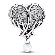 Pandora Sparkling Angel Wings & Heart Charm | Symbolic Jewelry | Love & Protection Gift