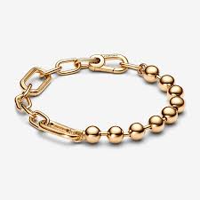 Pandora ME Metal Bead & Link Chain Bracelet | Customizable Jewelry | Elegant and Modern Bracelet