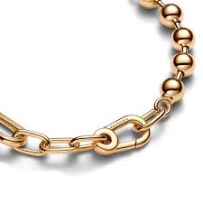 Pandora ME Metal Bead & Link Chain Bracelet | Customizable Jewelry | Elegant and Modern Bracelet