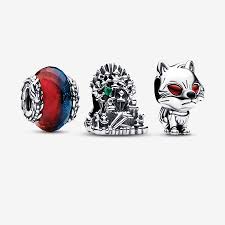 Pandora Game of Thrones Ice & Fire, Iron Throne & Ghost Charm Set | GOT-Inspired Jewelry Set | Fantasy Charms