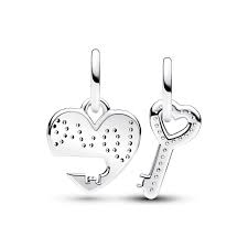 Pandora Splittable Heart & Key Dangle Charm