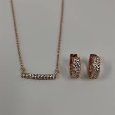 Pandora Timeless Pavé Double-row Hoop Earrings & Bar Collier Necklace Set – 45CM