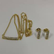 Pandora Timeless Pavé Single-row Bar Stud Earrings & Collier Necklace Set – 45CM