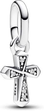 Pandora ME Sparkling Cross Mini Dangle Charm – Sterling Silver with Cubic Zirconia