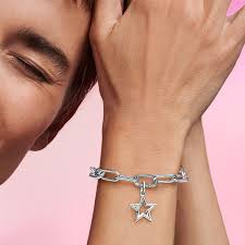 Pandora ME Sparkling Star Medallion Charm – Sterling Silver with Cubic Zirconia