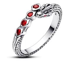 Pandora Game of Thrones Dragon Sparkling Ring – Sterling Silver with Red Cubic Zirconia