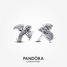 Pandora Game of Thrones Curved Dragon Stud Earrings – Sterling Silver Fantasy-Inspired Jewelry