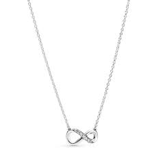 Pandora Shiny Eternal Symbol Necklace – 925 Sterling Silver, 45cm Chain