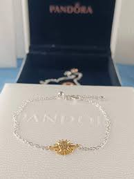 Pandora Two-Tone Sparkling Sun Chain Bracelet – Elegant Gold & Silver Symbolic Jewelry for Women