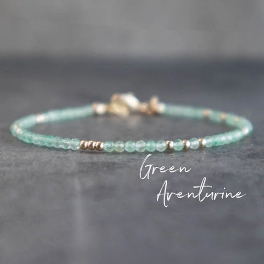 Green Aventurine Bracelet, Lucky Bracelet, Gemstone Bracelets for Women, Dainty Bracelet, Real Aventurine Jewelry, Gift for Wife