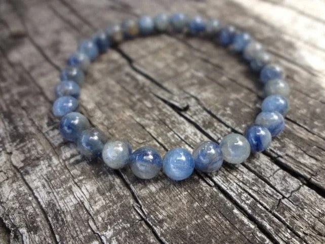 Gemstone Stretch Bracelet. Natural Stone. Denim Blue Bridesmaid Gift