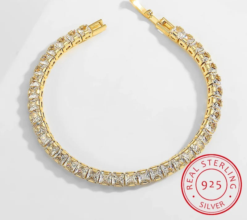 Women's Moissanite Tennis Bracelet 5mm Sterling Silver Diamond Jewelry