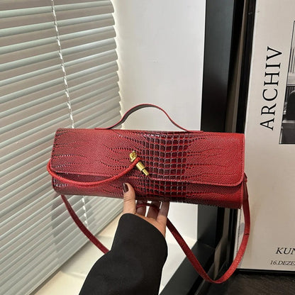 Alligator Pattern Crossbody Bag for Women Adjustable Strap