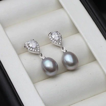 Vintage 925 Sterling Silver Freshwater Pearl Earrings – Elegant Bridal & Gift Jewelry for Women