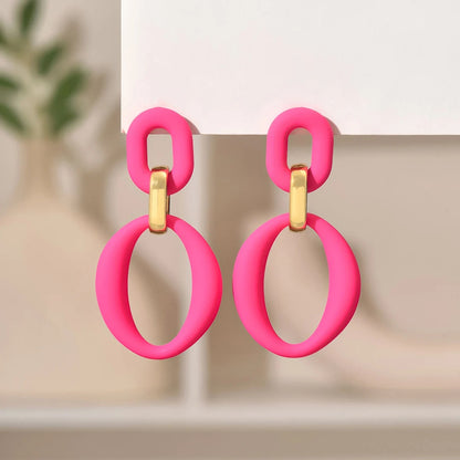 Geometric Candy Color Earrings for Women Summer Fashion Jewelry