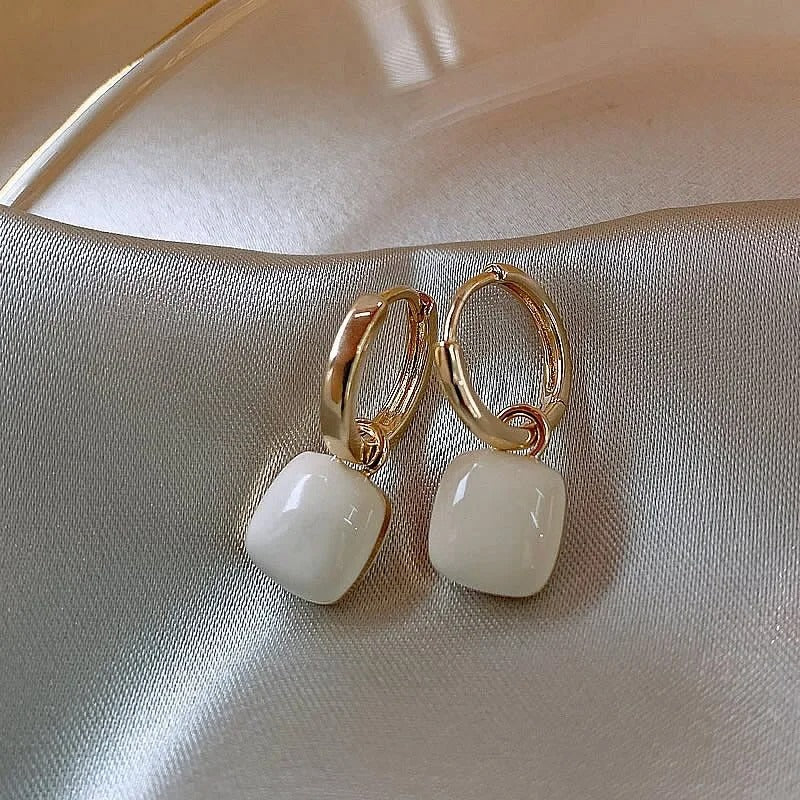 New Arrival Simple Temperament Square Drop Earrings Women