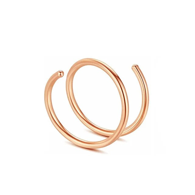 Stainless Steel Spiral Double Nose Ring Septum Piercing Women
