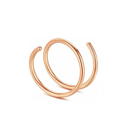 Stainless Steel Spiral Double Nose Ring Septum Piercing Women