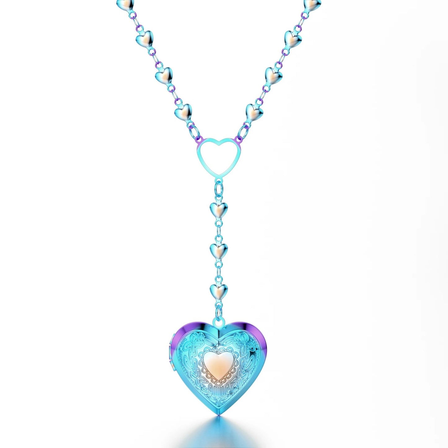 Personalized Heart Locket Necklace for Girls Stainless Steel- Heart Necklace